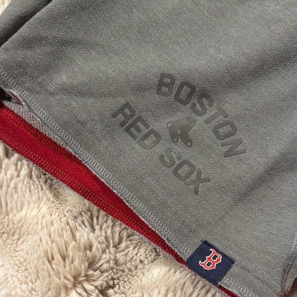 Nike Boston Red Soxs Men's Gray and Red Athletic Shorts - Picture 2 of 5